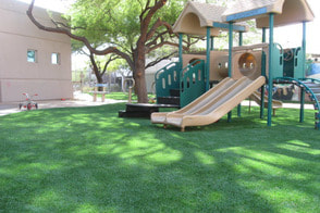 artificial grass installaed at a school playground