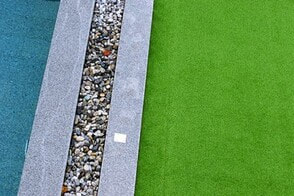 neatly installed atificial lawn