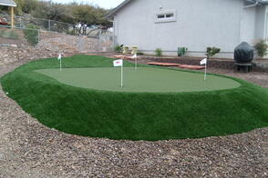 artificial putting green at installation after photo