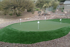 artificial putting green at installation after photo