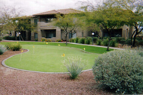 putting green installed at the frontyard