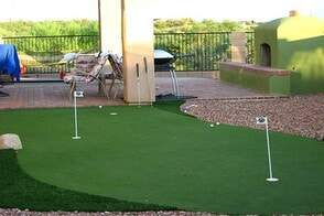 neatly installed putting green